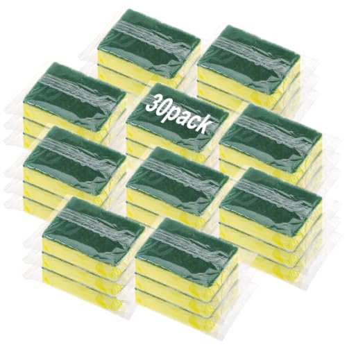 30 Pcs Individually Wrapped Sponges for Airbnb Apartment Green (50 Count)