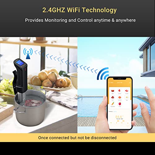WIFI Sous Vide Cooker Bundle with 30 Sous Vide Bags and Pump