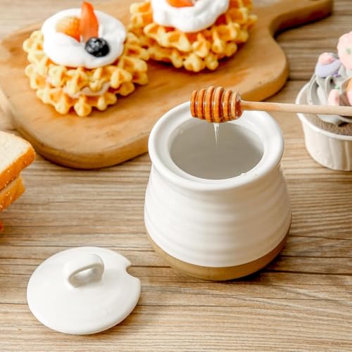 Ceramic 12 Ounce Honey Jar and Dipper Set
