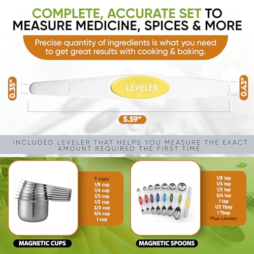 15 Magnetic Measuring Cups & Spoons Set w