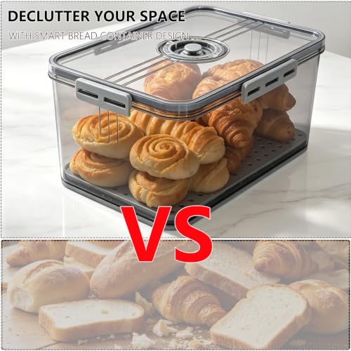 Bread Box Bread Boxes with Lid for Kitchen Counter