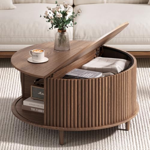 Round Coffee Table with Storage
