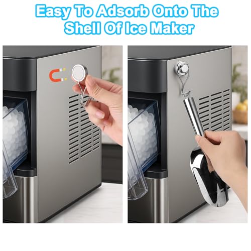 Stainless Steel Ice Scoop for Freezer with Magnetic Hook