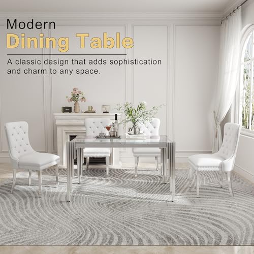 51'' Modern Glass Dining Table for 4 People
