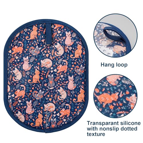Pot Holders with Transparent Clear Silicone Shell and Nice Cat Flower (2 Count)