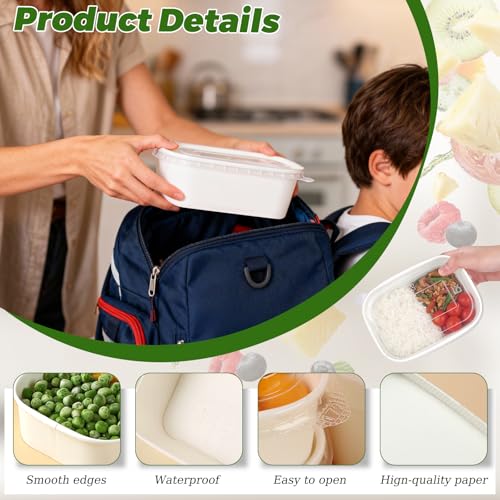 50 Pack 29oz Disposable Meal Prep Containers with Lids & Forks (50 Count)