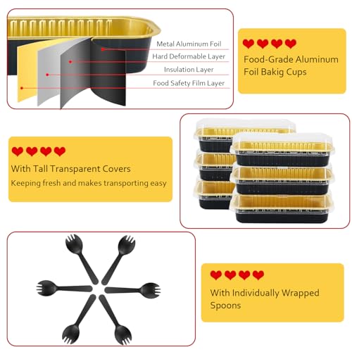 Mini Loaf Pans with Lids 100 Pack (6.8 Fl Oz)