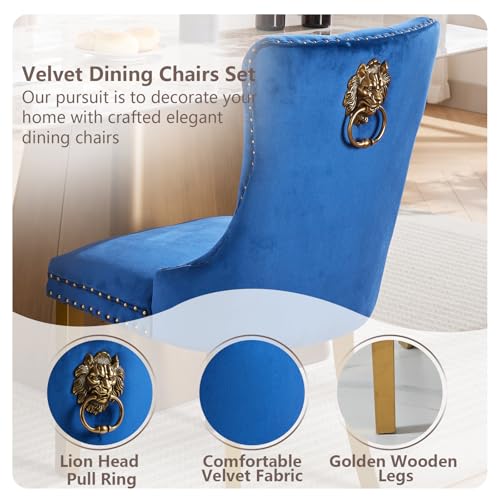 Blue Velvet Dining Chairs Set of 4 (4 Count)