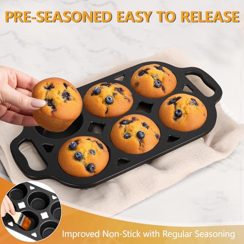 Pre Seasoned Cast Iron Muffin Pan (2 Count)