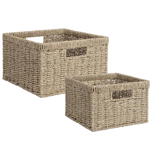 Wicker Storage Baskets for Shelves (2 Count)