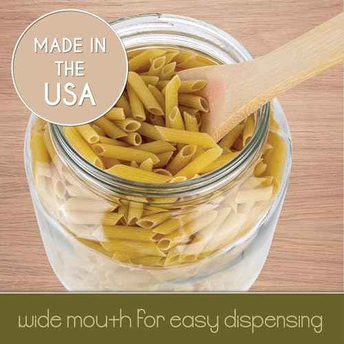 Half Gallon Mason Jar Wide Mouth with Airtight White Metal Lid