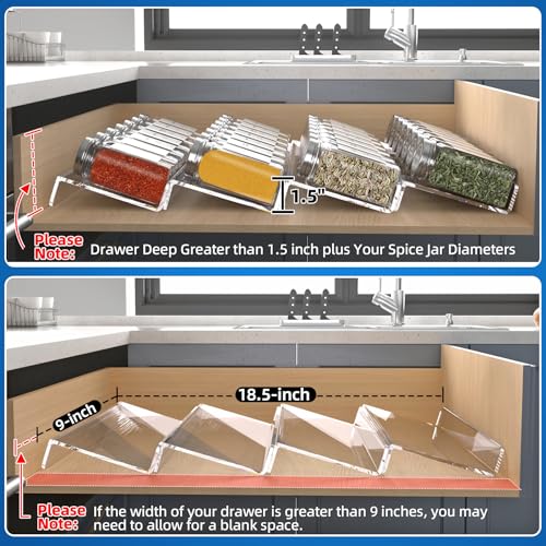 Clear Spice Drawer Organizer (4 Count)