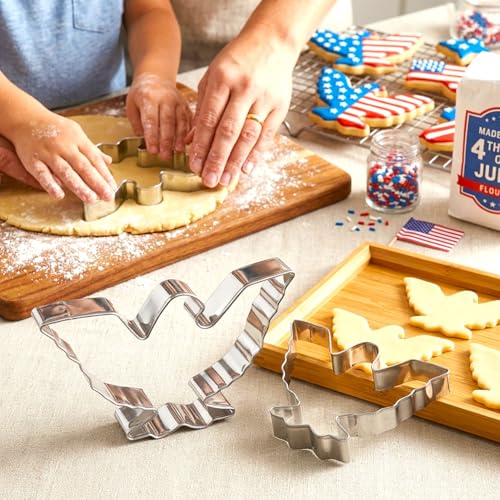 4th of July Cookie Cutters 8Pcs Large Size for Celebration (8 Count)
