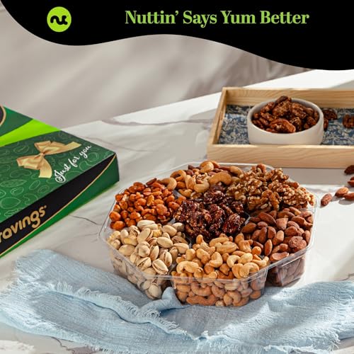 Mixed Nuts Gift Basket in Green Gold Box