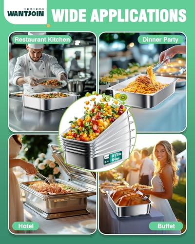 Stainless Steel Steam Table Hotel Pans Set 1 (6 Count)