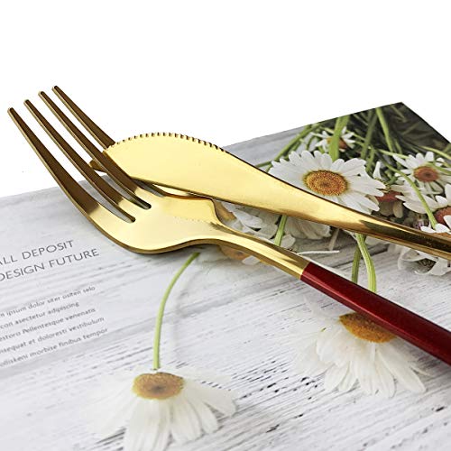 Red Gold Silverware Set (4 Count)