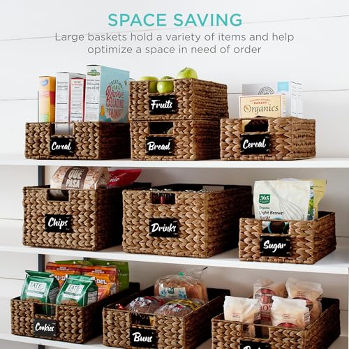 Set of 4 9x12in Water Hyacinth Pantry Baskets (4 Count)
