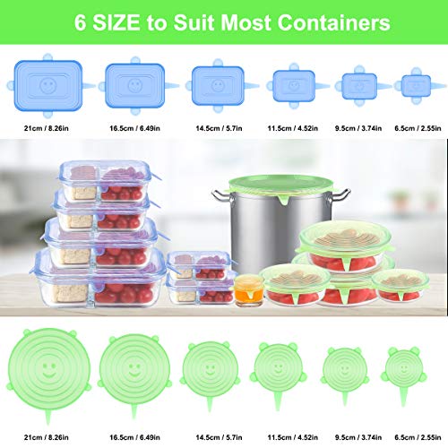 Silicone Stretch Lids for Food Storage in Fridge (6 Count)