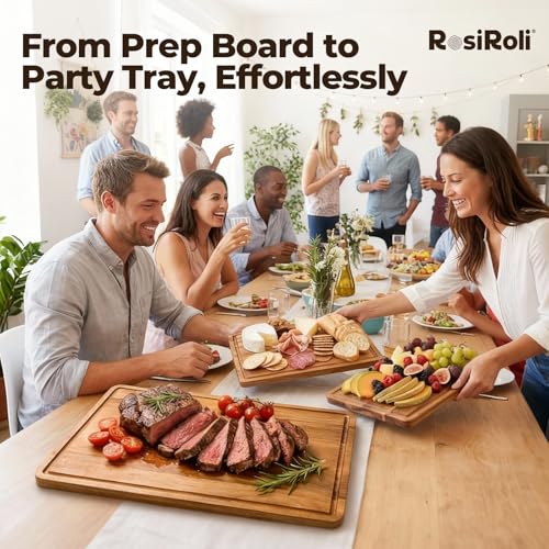 Large Acacia Wood Cutting Board for Kitchen