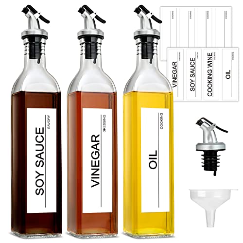 Olive Oil Dispenser And Vinegar Bottle 3 Pack 17oz (3 Count)