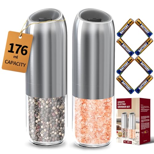 Gravity Electric Salt and Pepper Grinder Set (2 Count)