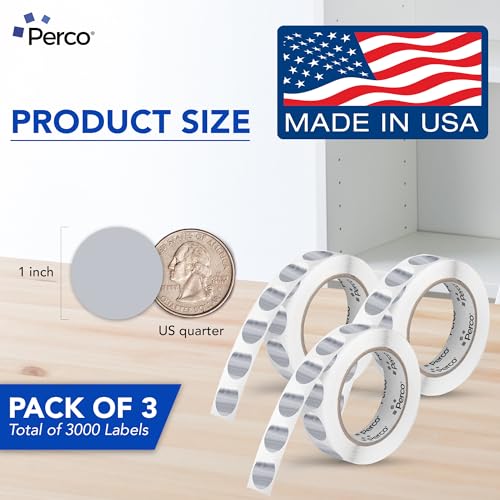 Metallic Silver Perforated Round Circle Dot Sticker 1 (3 Count)