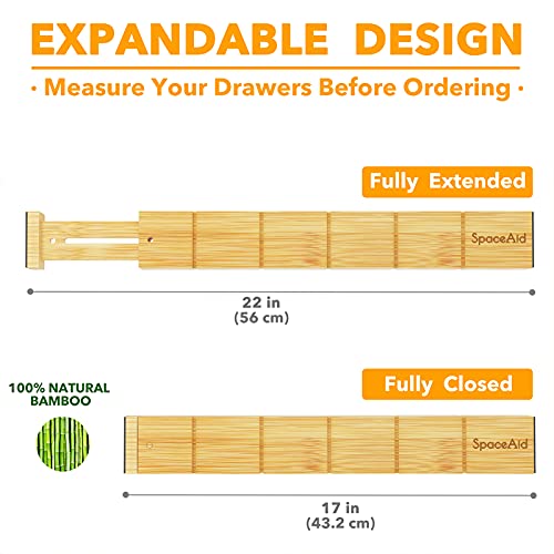 Bamboo Drawer Dividers with Inserts and Labels