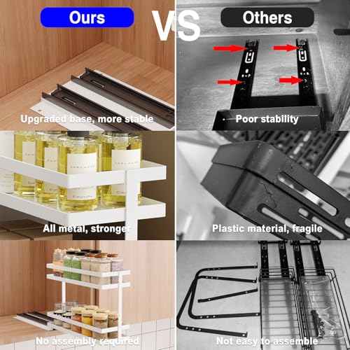 4 Pack Pull Out Spice Rack Organizer for Cabinet (4 Count)