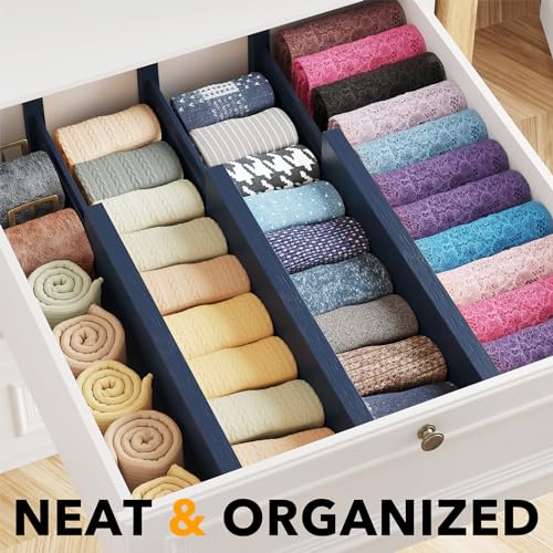 Bamboo Dresser Drawer Dividers 6 Pack (6 Count)