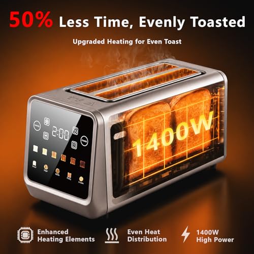 4 Slice Long Slot Touch Screen Toaster