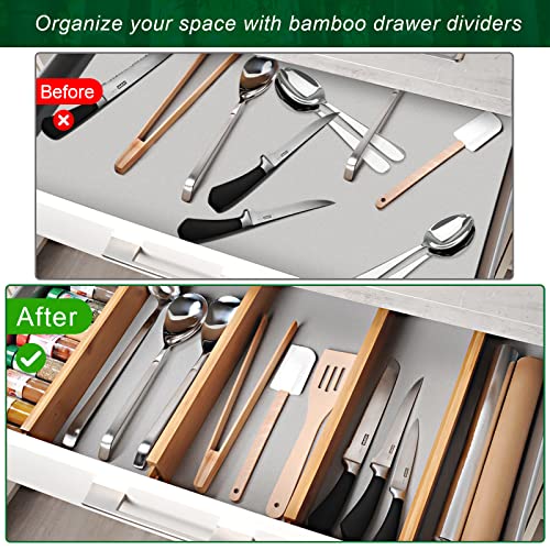 4 Pack Bamboo Drawer Dividers 2.6" High (4 Count)