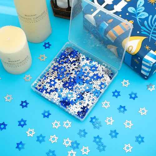 Star of David Glitter Confetti Hanukkah Party Table Decorations