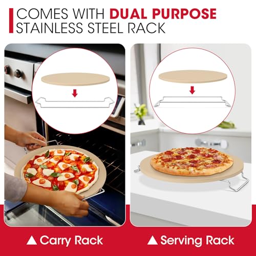 15 Inch Round Pizza Stone for Oven and Grill