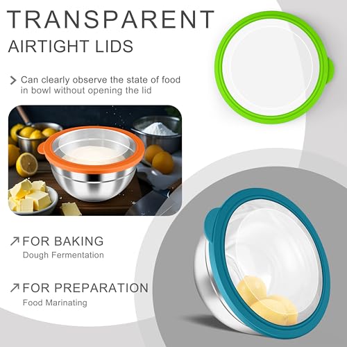 Mixing Bowls with Airtight Clear Lids (6 Count)