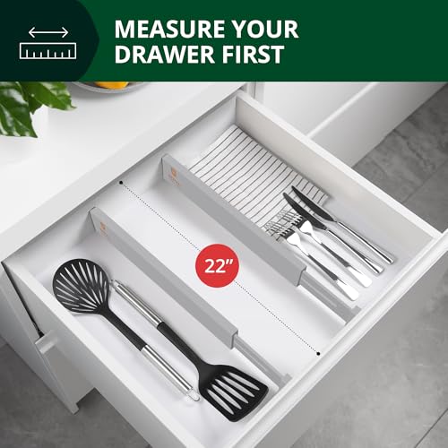 Bamboo Drawer Dividers Organizers (4 Count)