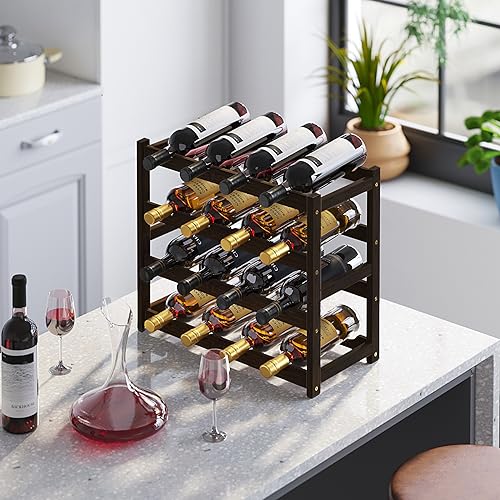 Bamboo Wine Rack Storage (16 Count)