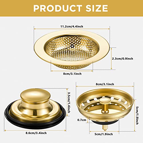 3 Pcs Sink Plug Stopper Disposal Drain Strainer (3 Count)
