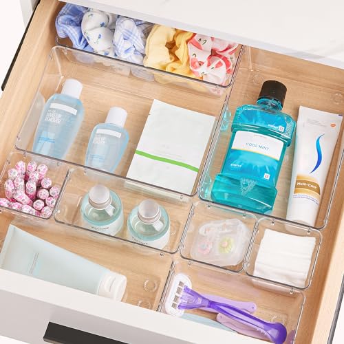 25 PCS Clear Plastic Drawer Organizers Set (25 Count)