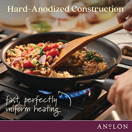 Advanced Home Hard Anodized Nonstick Wide Stockpot with Stainless Steel Steamer Insert and Glass Lid
