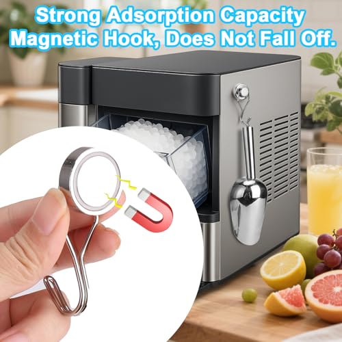 Stainless Steel Ice Scoop for Freezer with Magnetic Hook