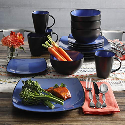 Soho Lounge Square Reactive Glaze Stoneware Dinnerware Set
