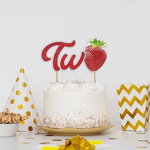 Real Strawberry Two Cake Topper
