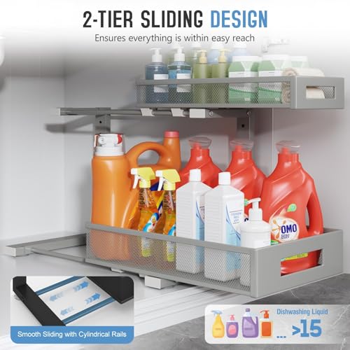 1 Pack 17IN Depth Under Sink Storage Organizer