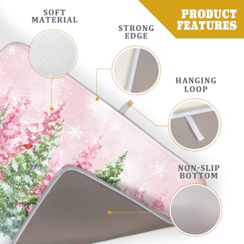 Winter Dish Drying Mat for Kitchen Counter Holiday Home Decoration Large