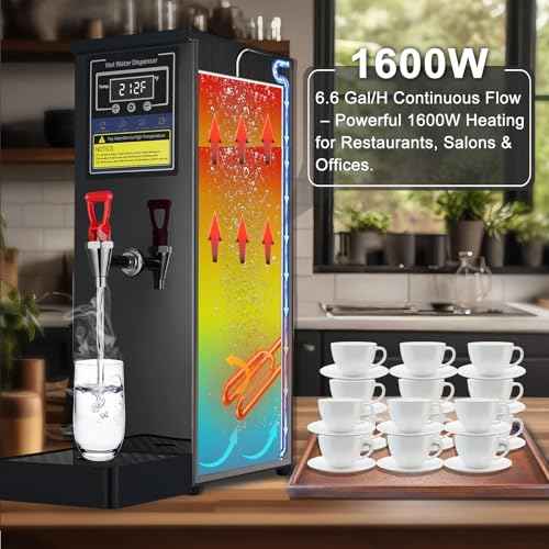 Hot Water Dispenser Commercial Water Boiler Countertop Hot Water Machine Stainless Steel Step