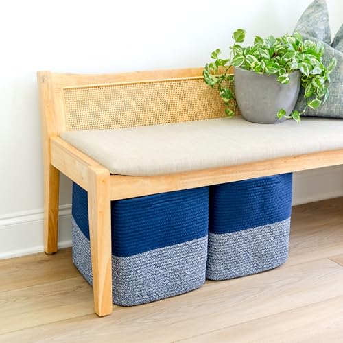 13 Inch Cube Storage Bins Cotton Rope Woven Baskets for Organizing 3 (3 Count)