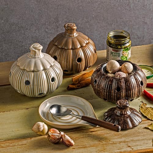 Ceramic Garlic Keeper Jar and Lid