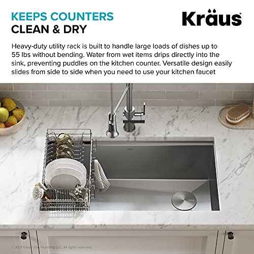 Workstation Kitchen Sink Dish Drying Rack Drainer and Utensil Holder