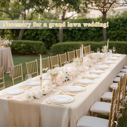 100pcs White Plastic Plates with Gold Beads for Bridal Showers (100 Count)