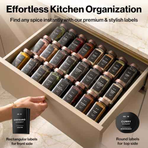 Glass Spice Jars with Label (24 Count)